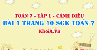 Bài 1 trang 10 SGK Toán 7 tập 1 Cánh Diều